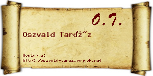 Oszvald Taráz névjegykártya